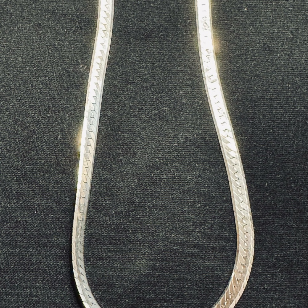 17” Sterling Silver Herringbone Necklace - Picture 6 of 9